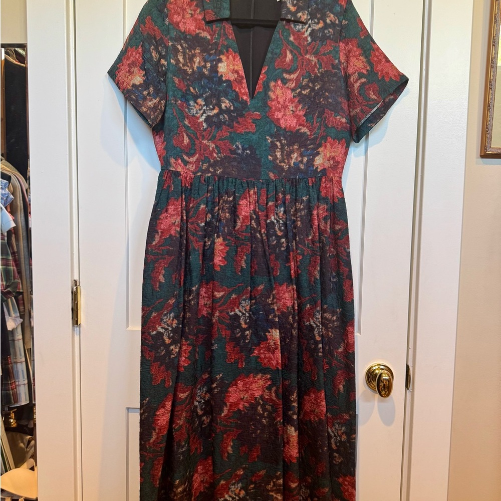 Tuckernuck Persimmon Floral Jacquard Dress
